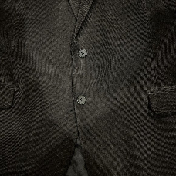 Pronto Uomo Mens Black Corduroy Blazer Sport Coat Two Button Casual Jacket 46S - Picture 3 of 16